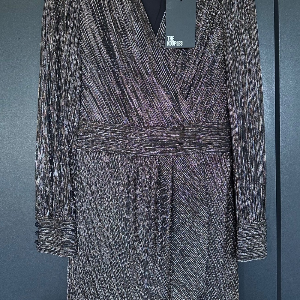 NWT | The Kooples | Metallic Tulip Skirt Mini Dress - Picture 7 of 12